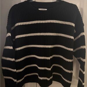 American Age Black and White Striped Sweater